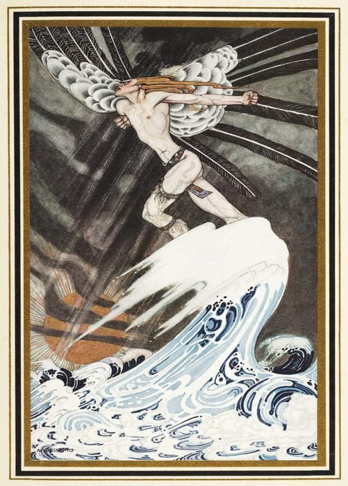 Kay Nielsen 'The North Wind Goes Over The Sea', from 'East of The Sun and West of The Moon', Denmark, 1914, Reproduction 200gsm A3 Vintage Classic Art Nouveau Poster