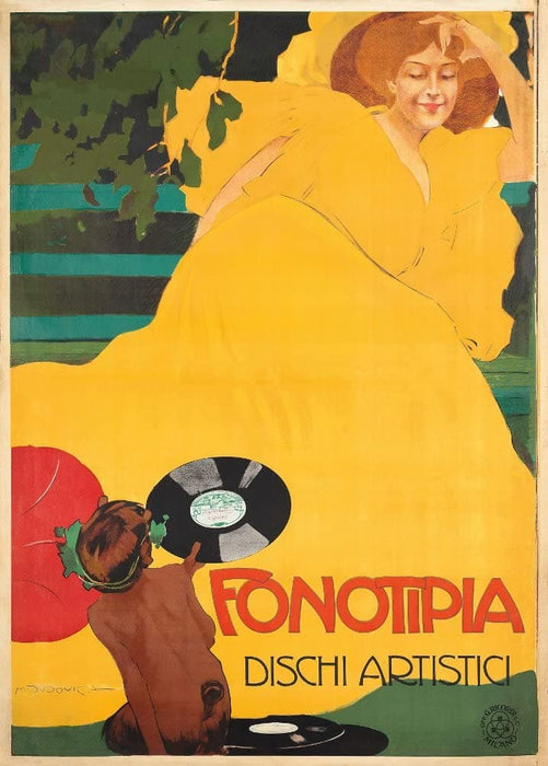 Vintage Classical Music and Opera 'Fonotipia Dischi Artistici', Italy, 1906, Marcello Dudovich, Reproduction 200gsm A3 Vintage Art Nouveau Poster