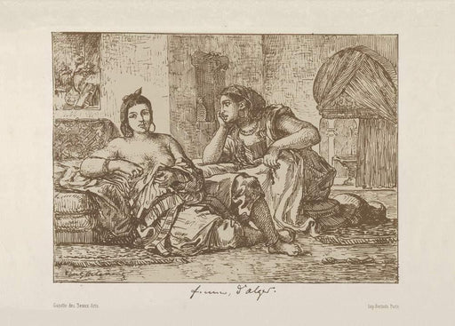 Eugene Delacroix 'Women of Algiers', France, 1833, Reproduction 200gsm A3 Classic Art Vintage Poster - World of Art Global Limited