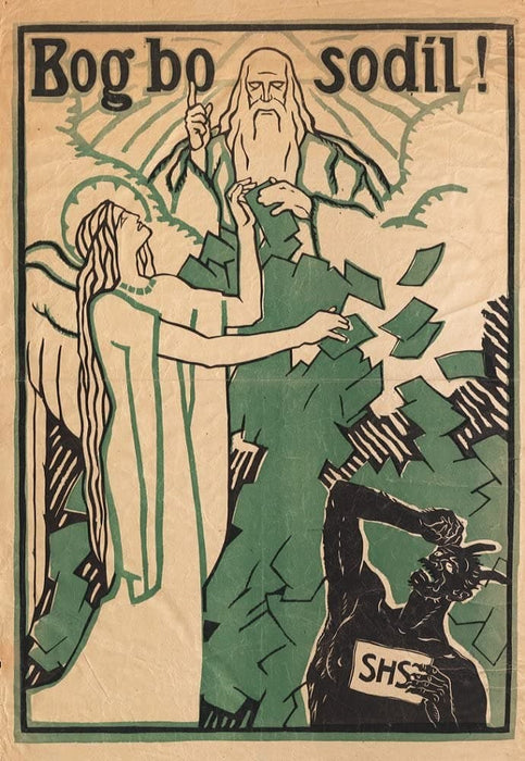 Vintage Slovenian Propaganda 'Slovenian Plebiscite God Will Judge', Slovenia, 1920, Reproduction 200gsm A3 Vintage Propaganda Poster