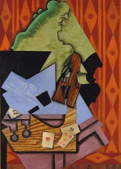 Juan Gris 'Violin and Playing Card on The Table, Detail', Spain, 1913, Reproduction 200gsm A3 Vintage Classic Art Poster