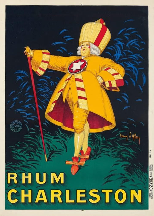 Vintage Beers, Wines and Spirits 'Charleston Rhum, France, 1924, Jean d'Ylen, Reproduction 200gsm A3 Vintage Art Deco Poster