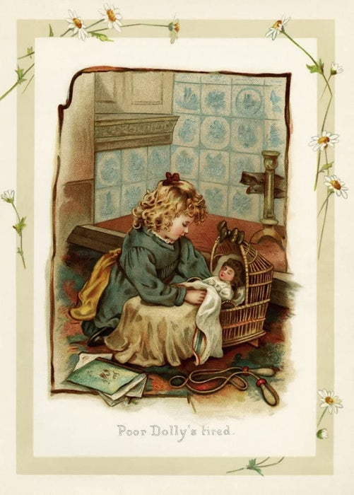 Vintage Toys, Nursery and Fairytales 'Poor Dolly's Tired', from 'The Sunbeams and Me', 19th Century, Reproduction 200gsm A3 Vintage Children's Poster
