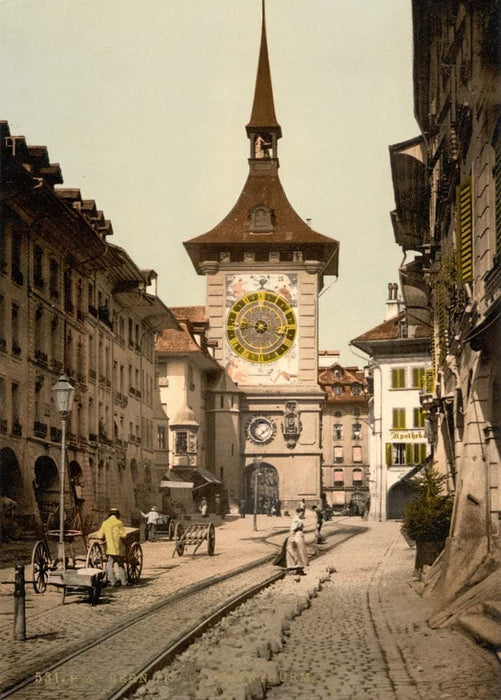 Vintage Travel Switzerland 'The Clock Tower, Berne', Circa 1890-1910, Reproduction 200gsm A3 Vintage Photography Travel Poster