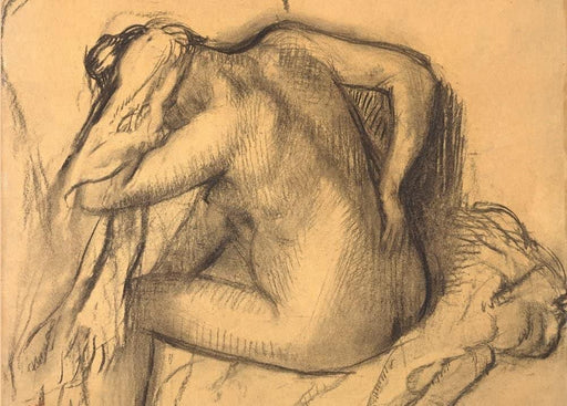 Edgar Degas 'After The Bath, Woman Drying Her Hair, Detail', France, 1885, Impressionism, Reproduction 200gsm A3 Vintage Classic Art Poster - World of Art Global Limited