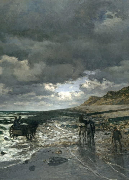 Claude Monet 'Heve Point at Low Tide', France, 1865, Impressionism, Reproduction 200gsm A3 Vintage Classic Art Poster - World of Art Global Limited