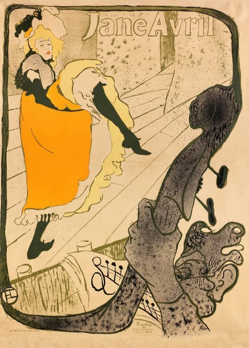 Henri de Toulouse-Lautrec 'Jane Avril', France, 1893, Reproduction 200gsm A3 Vintage Classic Art Nouveau Poster