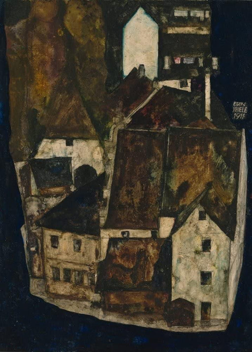 Egon Schiele 'Dead City III, City on The River', Austria, 1911, Reproduction 200gsm A3 Vintage Classic Art Poster - World of Art Global Limited
