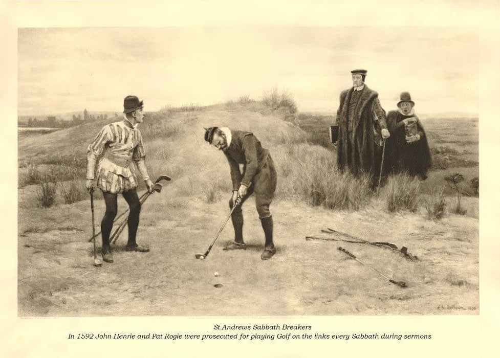 Vintage Golf 'St. Andrews Sabbath Breakers', Scotland, 1896, John Charles Dollman, Reproduction 200gsm A3 Vintage Golfing Poster
