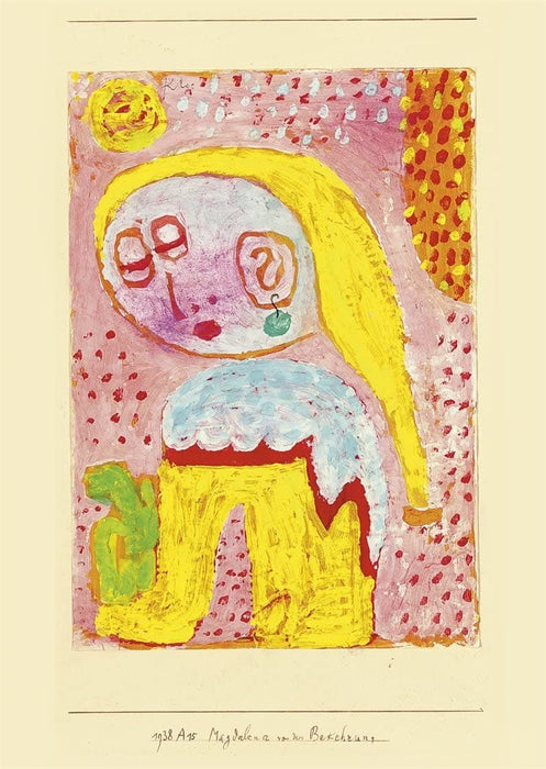Paul Klee 'Magdalena Before The Conversion', Reproduction 200gsm A3 Abstract, Bauhaus Vintage Classic Art Poster