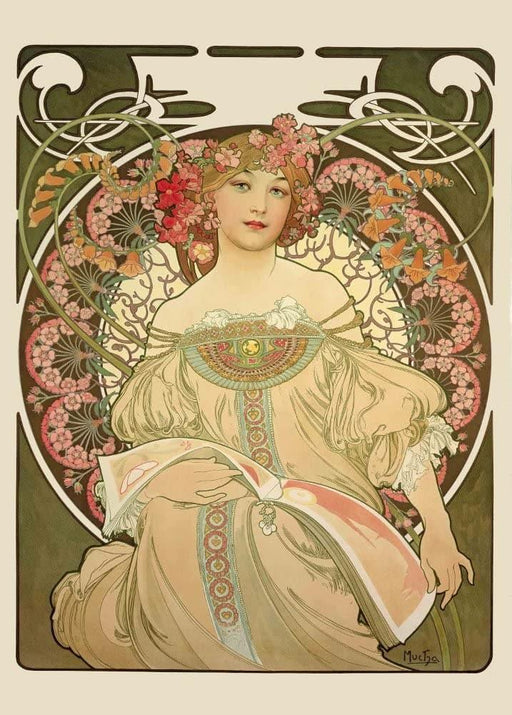 Alphonse Mucha 'Reverie', Czech, 1897, Vintage 200gsm A3 Classic Art Nouveau Poster - World of Art Global Limited