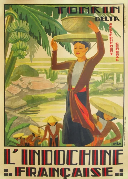 Vintage Travel Indochina 'Vietnam and Cambodia for The Mekong Delta and Indochina', 1930's, Reproduction 200gsm A3 Vintage Art Deco Travel Poster