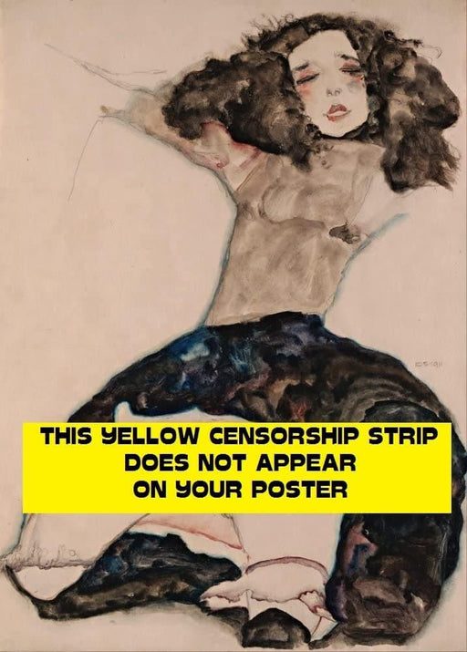 Egon Schiele 'Black-Haired Girl with Lifted Skirt', Austria, 1911, Reproduction 200gsm A3 Vintage Classic Art Poster - World of Art Global Limited