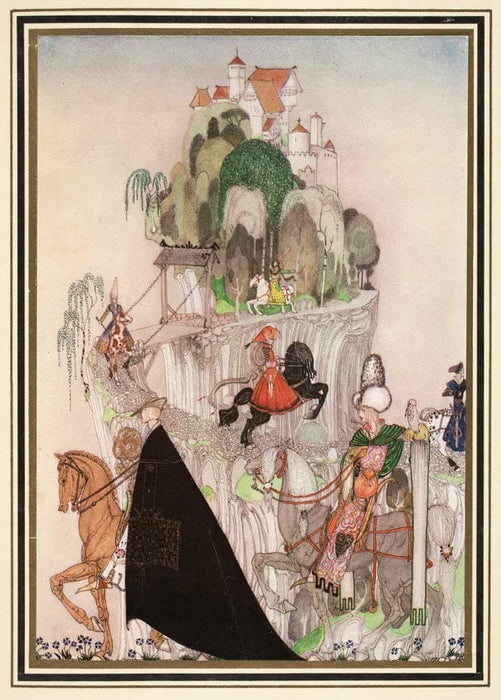 Kay Nielsen 'The Six Brothers Riding Out to Woo', from 'East of The Sun and West of The Moon', Denmark, 1914, Reproduction 200gsm A3 Vintage Classic Art Nouveau Poster
