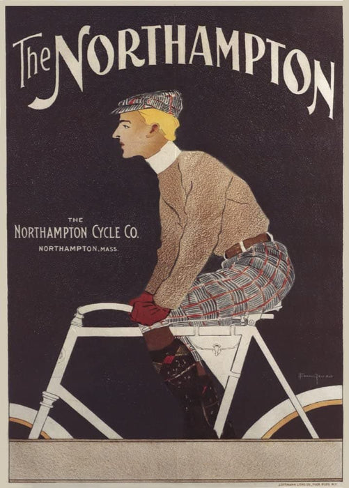 Vintage Cycling 'Northampton Cycles', U.S.A, 1895, Reproduction 200gsm A3 Vintage Art Nouveau Cycling Poster