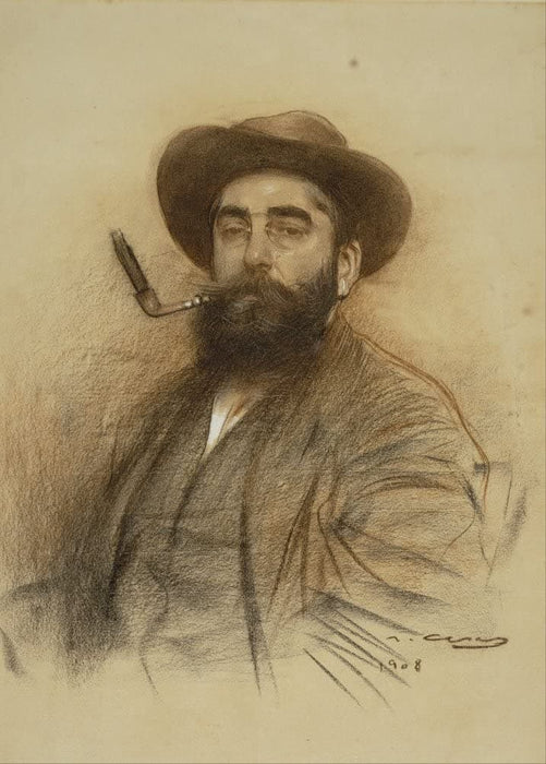 Ramon Casas 'Self-Portrait, Detail', 1908, Spain, Reproduction 200gsm A3 Vintage Classic Art Poster