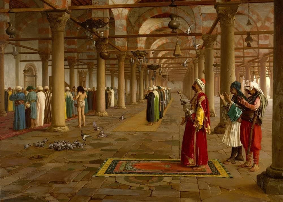 Jean-Leon Gerome 'Prayer in The Mosque, Further Detail', 1871, France, Reproduction 200gsm A3 Vintage Classic Art Poster