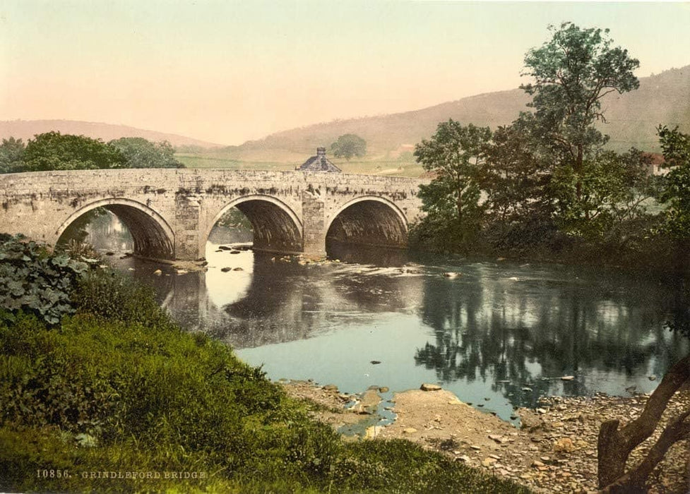 Vintage Travel England 'Derbyshire, Grindleford Bridge', 1890's, Reproduction 200gsm A3 Vintage Photography and Travel Poster