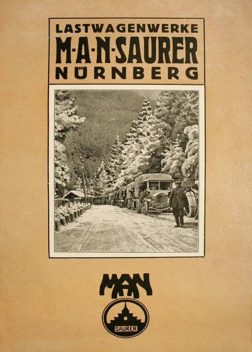 Vintage Automobile 'Mansaurer Automobile Manufacturers', Germany, 1914-18, Reproduction 200gsm A3 Vintage German WW1 Automobile Poster