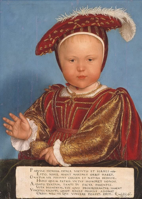 Hans Holbein The Younger 'Edward, Prince of Wales, Later King Edward VI, Detail', Germany, 1538, Renaissance, Reproduction 200gsm A3 Vintage Classic Art Poster