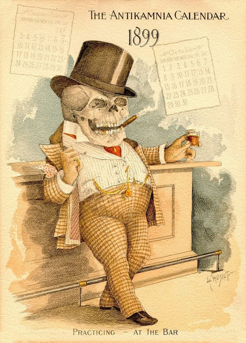 Vintage Anatomy 'The Lawyer. Practicing at The Bar', from 'The Antikamnia Calender', 1899, U.S.A, Reproduction 200gsm A3 Vintage Medical Poster