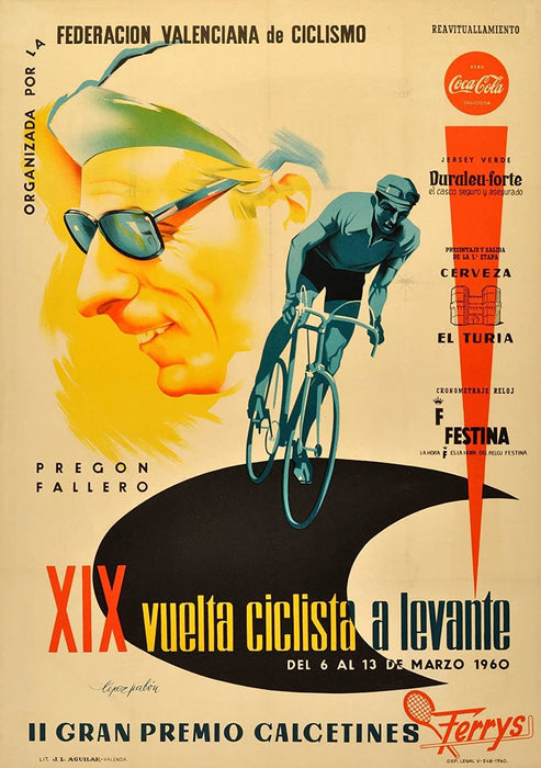 Vintage Cycling 'Gran Premio Cycling Race', Spain, 1960, Reproduction 200gsm A3 Vintage Cycling Poster