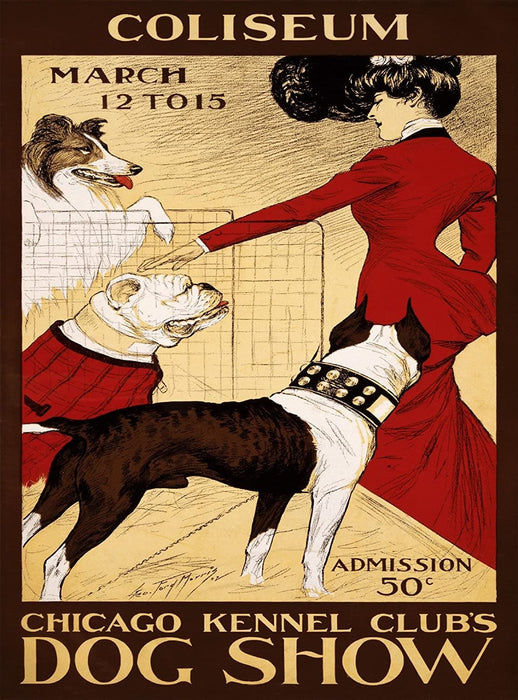 Vintage Pets & Veterinary 'Kennel Club's Dog Show', U.S.A, 1902, Reproduction 200gsm A3 Vintage Art Nouveau Poster