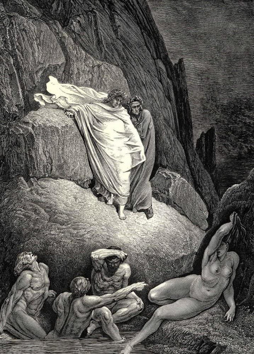 Gustave Dore 'It's Thais The Prostitute who Answered', Dante's 'The Divine Comedy, Inferno', France, 1860's, Reproduction 200gsm A3 Vintage Classic Art Poster - World of Art Global Limited