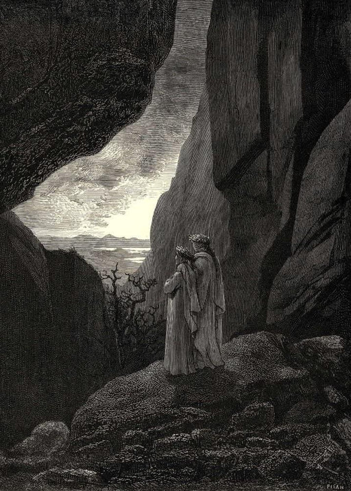 Gustave Dore 'I Entered The Hidden Path Leading to Our Well Lightrd World', Dante's 'The Divine Comedy, Inferno', France, 1860's, Reproduction 200gsm A3 Vintage Classic Art Poster - World of Art Global Limited