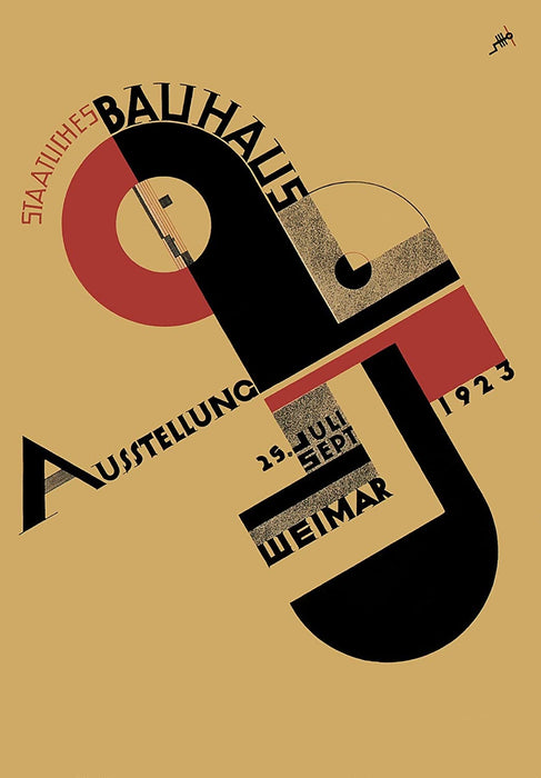 Vintage Bauhaus 'The 1923 Weimar Exhibition', Germany, Joost Schmidt, Reproduction 200gsm A3 Vintage Bauhaus Poster