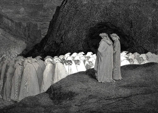 Gustave Dore 'O Toscan, who Appears with The miserable Bunch of Hypocrites', Dante's 'The Divine Comedy, Inferno', France, 1860's, Reproduction 200gsm A3 Vintage Classic Art Poster - World of Art Global Limited