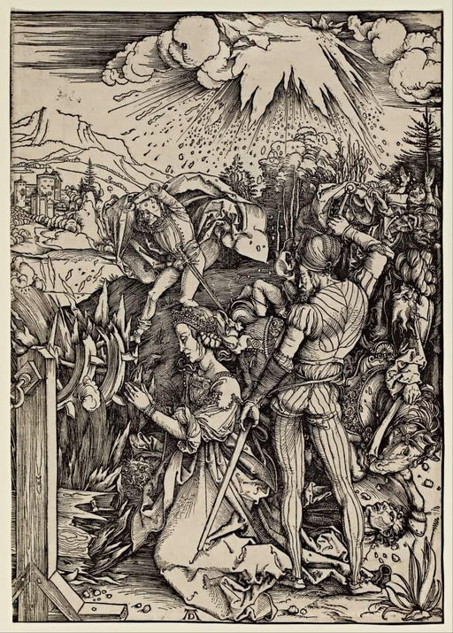 Albrecht Durer 'The Martyrdom of St, Catherine of Alexandria', Germany, 1496-97, Reproduction 200gsm A3 Vintage Classic Art Poster - World of Art Global Limited