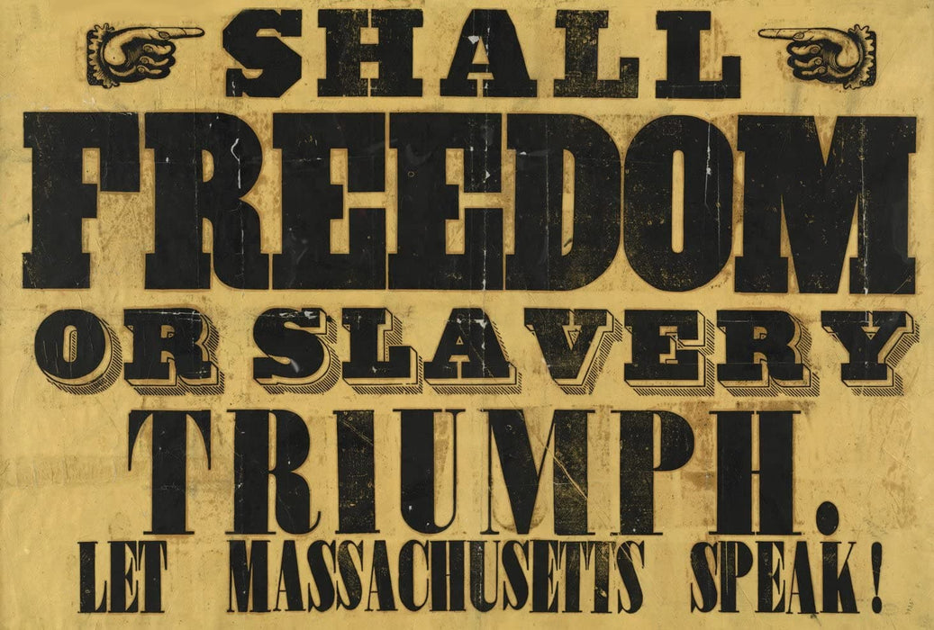 Vintage Slavery and Anti-Slavery 'Shall Freedom or Slavery Triumph', U.S.A, 1800's, Reproduction 200gsm A3 Vintage Slavery Poster
