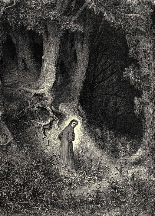Gustave Dore 'in My Midlife, I Found Myself in The Middle of a Dark Forest', Dante's 'The Divine Comedy, Inferno', France, 1860's, Reproduction 200gsm A3 Vintage Classic Art Poster - World of Art Global Limited