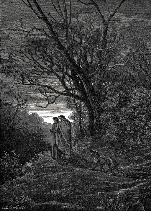 Gustave Dore 'He Told me You Have to take Another Way', Dante's 'The Divine Comedy, Inferno', France, 1860's, Reproduction 200gsm A3 Vintage Classic Art Poster - World of Art Global Limited