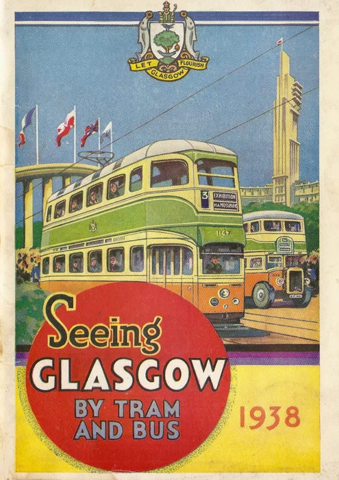 Vintage Travel Scotland 'Glasgow by Tram and Bus', 1938, Reproduction 200gsm A3 Vintage Travel Poster