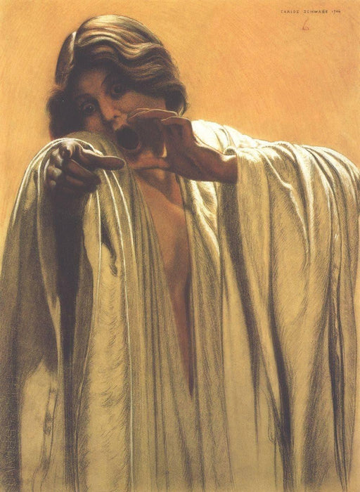 Carlos Schwabe 'Studies for La Vague 1907, Reproduction 200gsm A3 Vintage Classic Art Poster - World of Art Global Limited