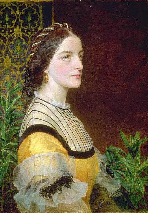 Frederick Sandys 'Portrait of a Lady, Probably Anne Simms Reeve of Brancaster Hall, Norfolk, Detail', England, 1860, Reproduction 200gsm A3 Vintage Classic Art Poster - World of Art Global Limited
