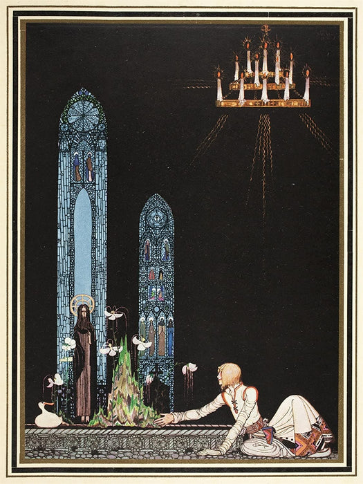 Kay Nielsen 'On That Island Stands a Church', from 'East of The Sun and West of The Moon', Denmark, 1914, Reproduction 200gsm A3 Vintage Classic Art Nouveau Poster