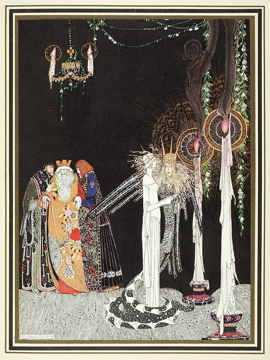 Kay Nielsen 'She Saw The Lindworm for The First time', from 'East of The Sun and West of The Moon', Denmark, 1914, Reproduction 200gsm A3 Vintage Classic Art Nouveau Poster