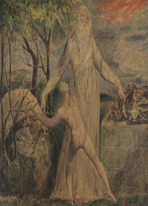 'Abraham and Isaac', 1799-1800, William Blake, England, Reproduction 200gsm A3 Vintage Poster - World of Art Global Limited
