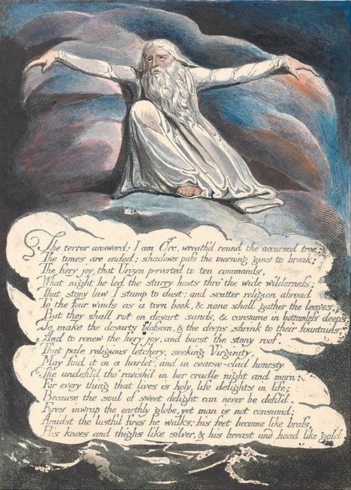'America, A Prophecy  ((The Terror Answered)', William Blake, England, 1793, Reproduction 200gsm A3 Vintage Poster - World of Art Global Limited