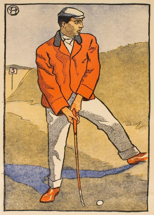 'At the Fifth', 1898, Reproduction 200gsm A3 Vintage Art Nouveau Golf Poster - World of Art Global Limited