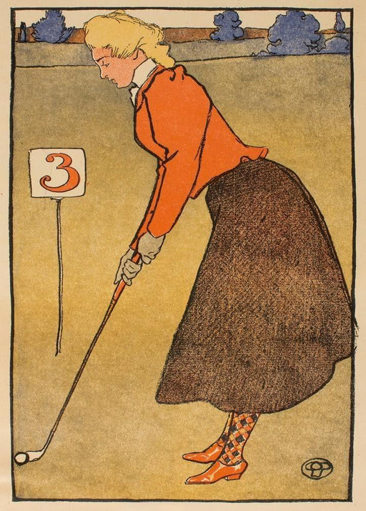 'At the Third', 1898, Reproduction 200gsm A3 Vintage Art Nouveau Golf Poster - World of Art Global Limited