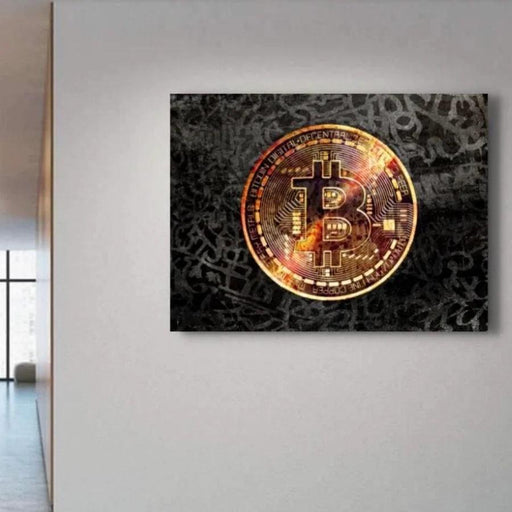 Bitcoin Crypto - Canvas, Framed. Many Sizes Available - World of Art Global Limited