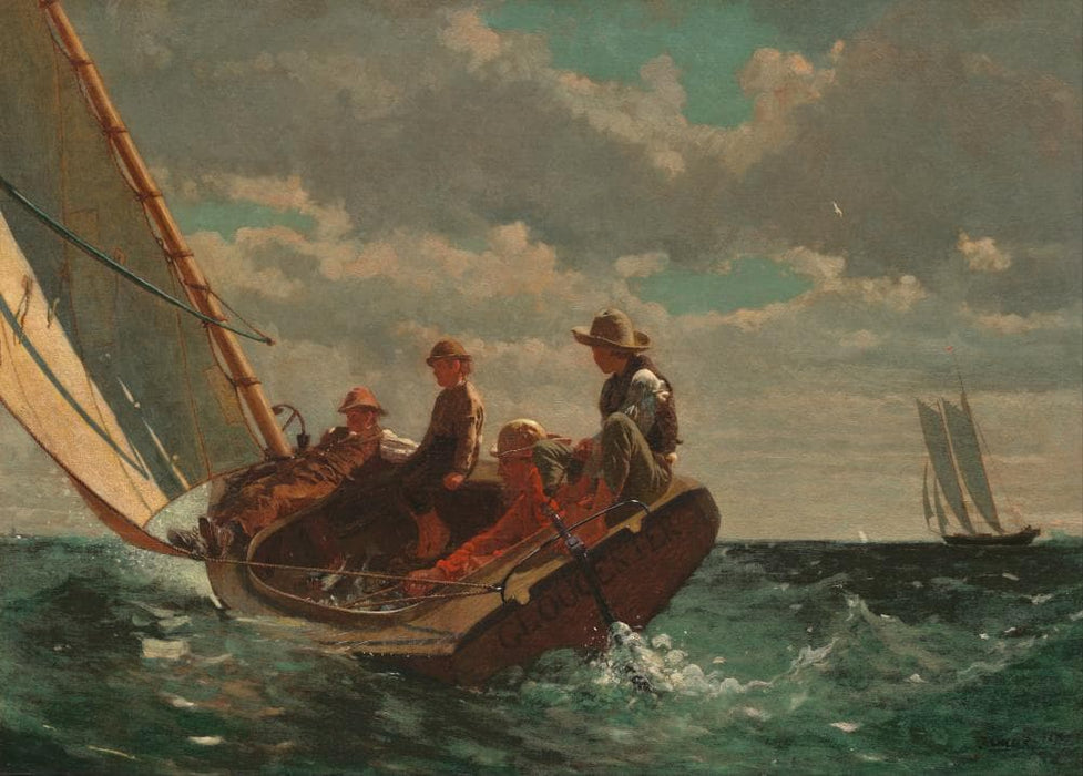 Winslow Homer 'Breezing up (A fair wind)', England, 1873, 200gsm A3 Classic Art Poster