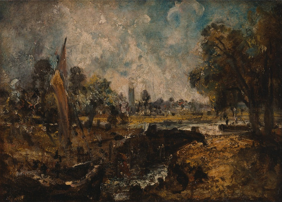 John Constable 'Dedham Lock'. 1819-20, 200gsm A3 Classic Art Poster