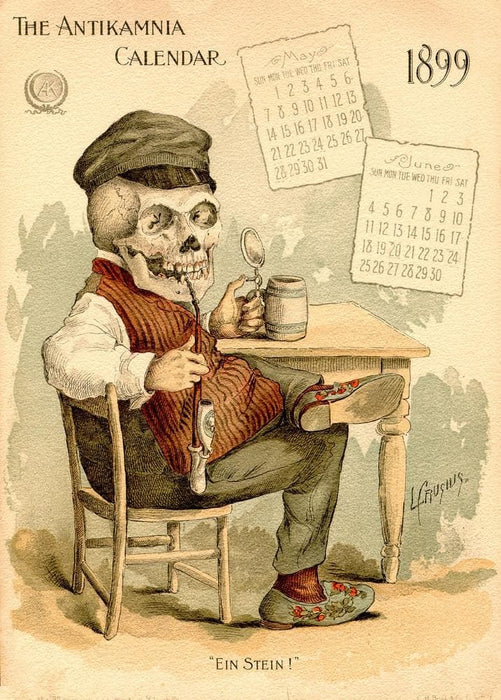 The Journalist, from 'The Antikamnia Calendar', reproduction 200gsm A3 antique pharmaceutical poster