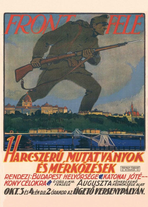 'FZEK Fighting Stunts and Matches', Mihály Biró, Hungary, 1925, Reproduction 200gsm A3 Vintage Hungarian Propaganda Poster - World of Art Global Limited