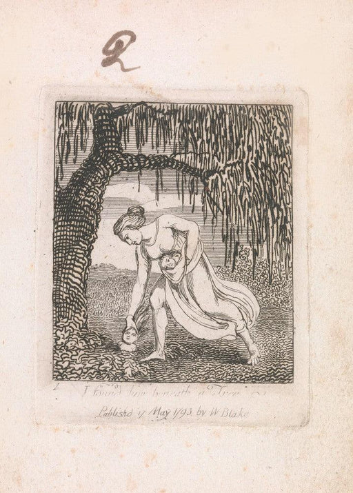 For Children, 'The Gates of Paradise. I found him beneath a Tree', William Blake, England, 1793, Reproduction 200gsm A3 Vintage Poster - World of Art Global Limited